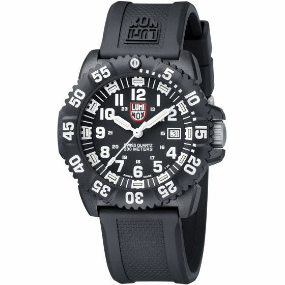 Luminox Original Navy SEAL Diver Watch 44mm Black/White Dial Black PU Strap