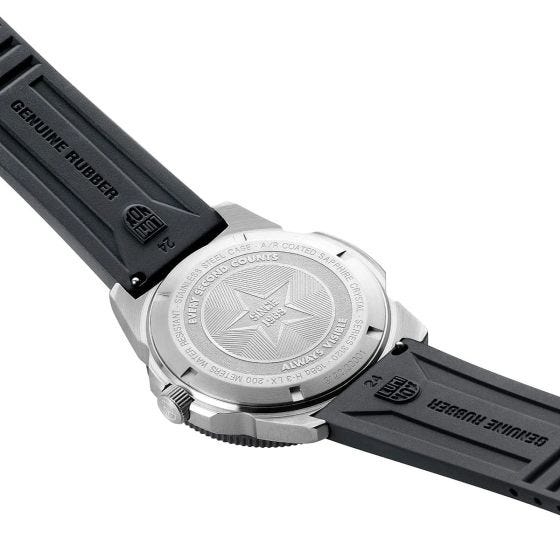 Luminox Pacific Diver Dive Watch 44mm Black Dial Stainless Steel Case Black Rubber Strap