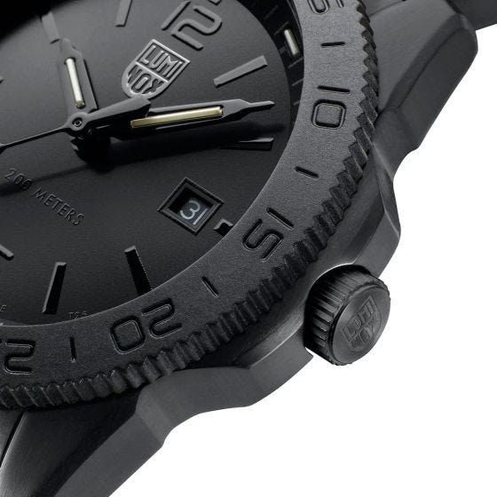 Luminox Pacific Diver Dive Watch 44mm Black Dial Black Rubber Strap