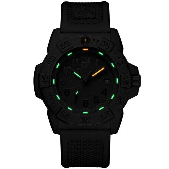 Luminox Navy SEAL Dive Watch 45mm Black/Black Dial Black PU Strap