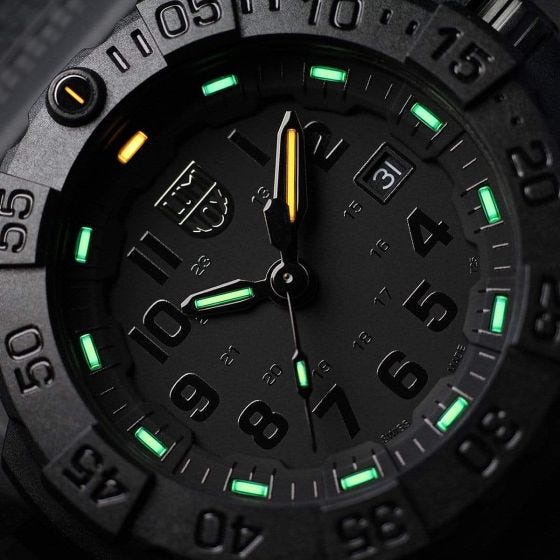 Luminox Navy SEAL Dive Watch 45mm Black/Black Dial Black PU Strap