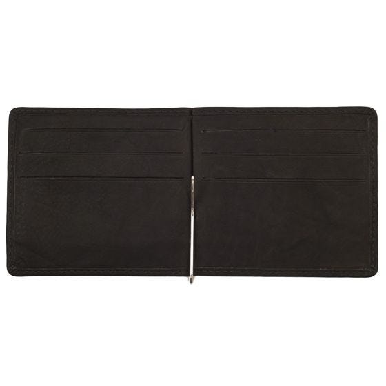 Zippo Leather Bi-Fold Money Clip Wallet Mocha