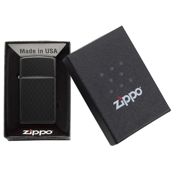 Zippo Carbon Fibre Design Lighter Grey Dusk Iced