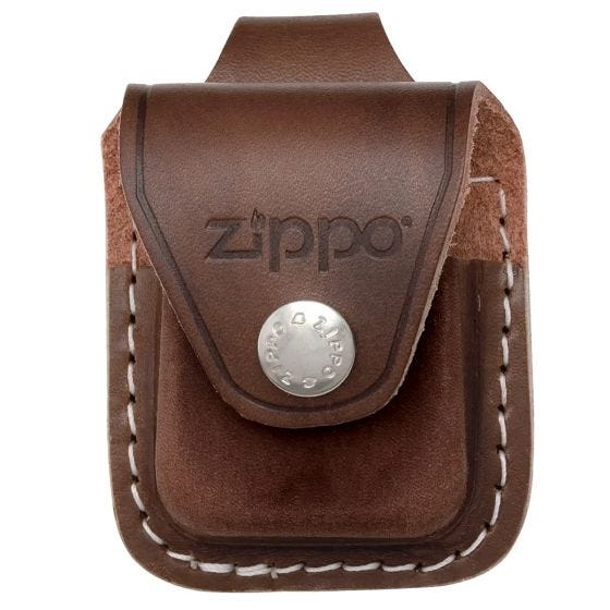 Zippo Lighter Pouch with Loop Brown