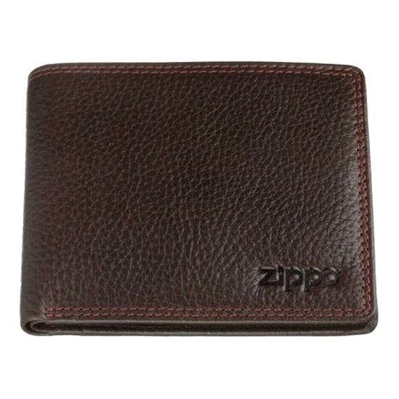 Zippo Leather Bi Fold Wallet Mocca