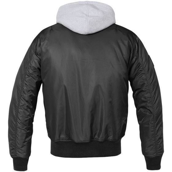 Brandit MA1 Sweat Hooded Jacket Black/Grey