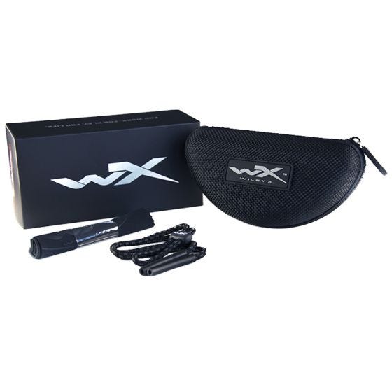 Wiley X WX Valor Glasses - Smoke Grey + Clear Lens / Matte Black Frame