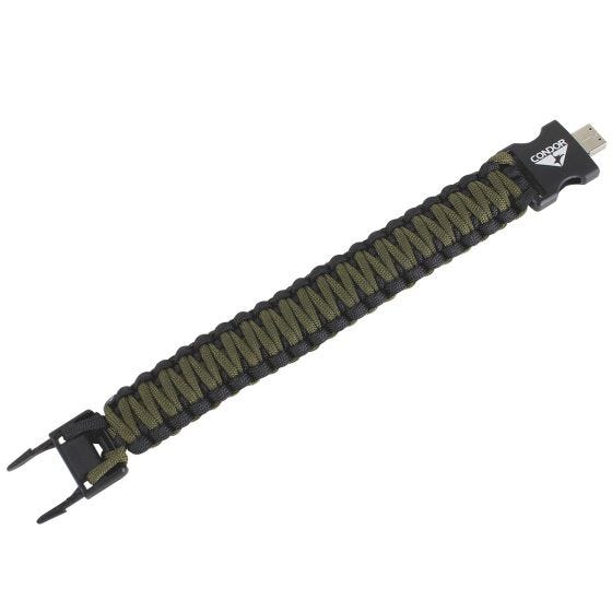 Condor USB Paracord Bracelet Black / Olive Drab