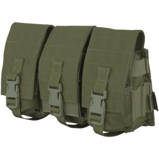Flyye Industries MOLLE Combo M4+Dual 9mm Mag Pouch Ranger Green