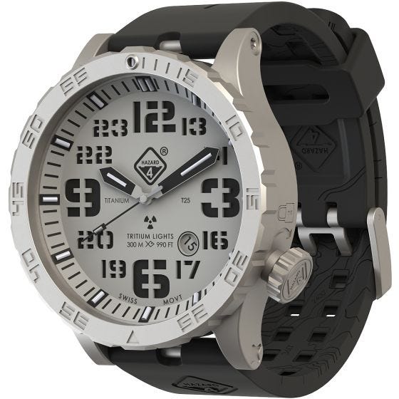 Hazard 4 Heavy Water Diver Titanium Tritium Watch SnowField Green/Yellow