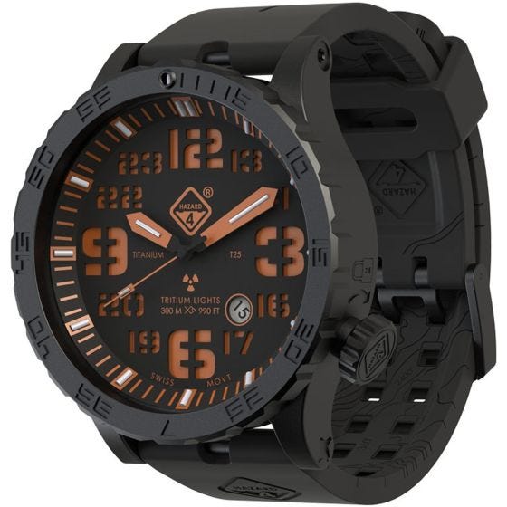 Hazard 4 Heavy Water Diver Titanium Tritium Watch Agent Orange Yellow/Green