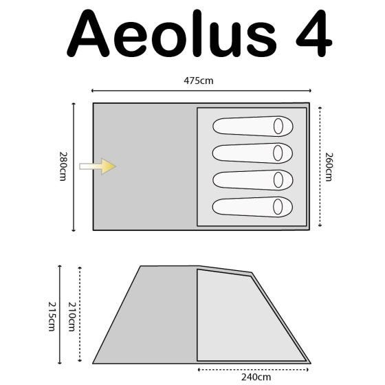 Highlander Aeolus 4 Tent Rock Grey