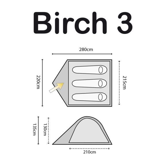 Highlander Birch 3 Tent Rumba Red/Tango Red