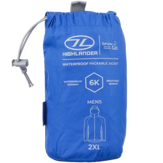 Highlander Stow & Go Packaway Jacket Blue