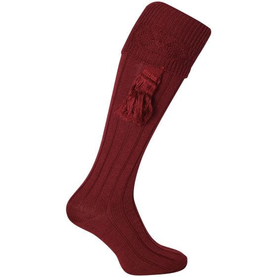 Jack Pyke Plain Shooting Socks Burgundy