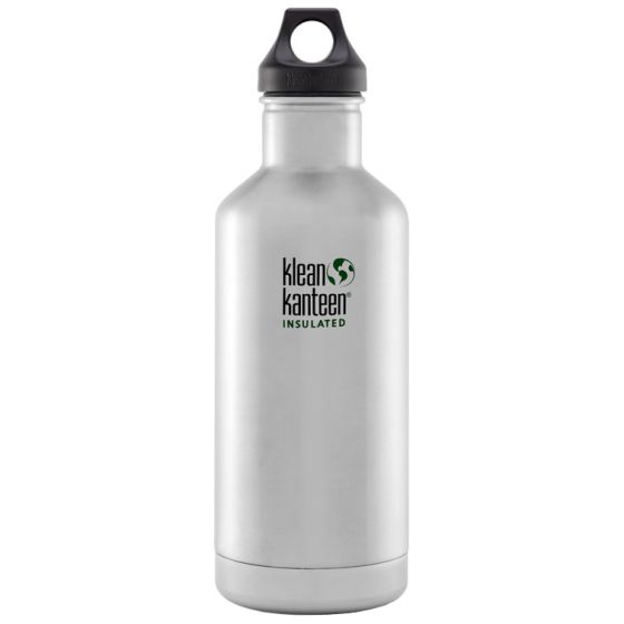 Klean Kanteen 946ml Classic Insulated Bottle Loop Cap Brushed Stainless