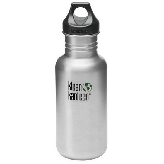 Klean Kanteen Classic 532ml Bottle with Loop Cap Brushed Stainless
