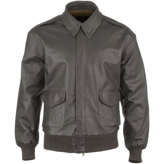 Mil-Tec A-2 Leather Flight Jacket Brown