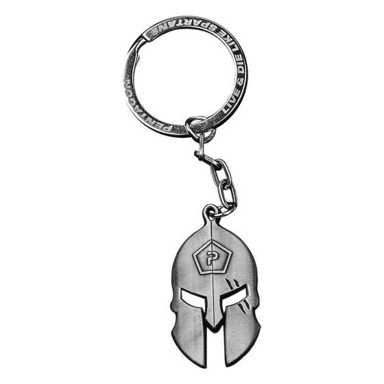 Pentagon Spartan Keyring Antique Silver
