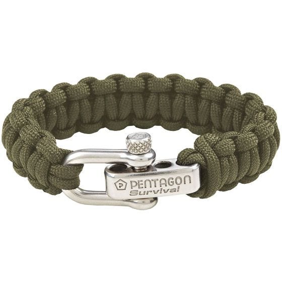 Pentagon Survival Bracelet Olive Green
