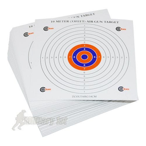 SMK Colour Centre 14cm Card Targets (100 Pack)