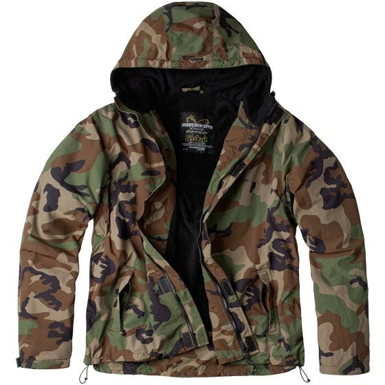 Surplus Windbreaker with Zipper Woodland